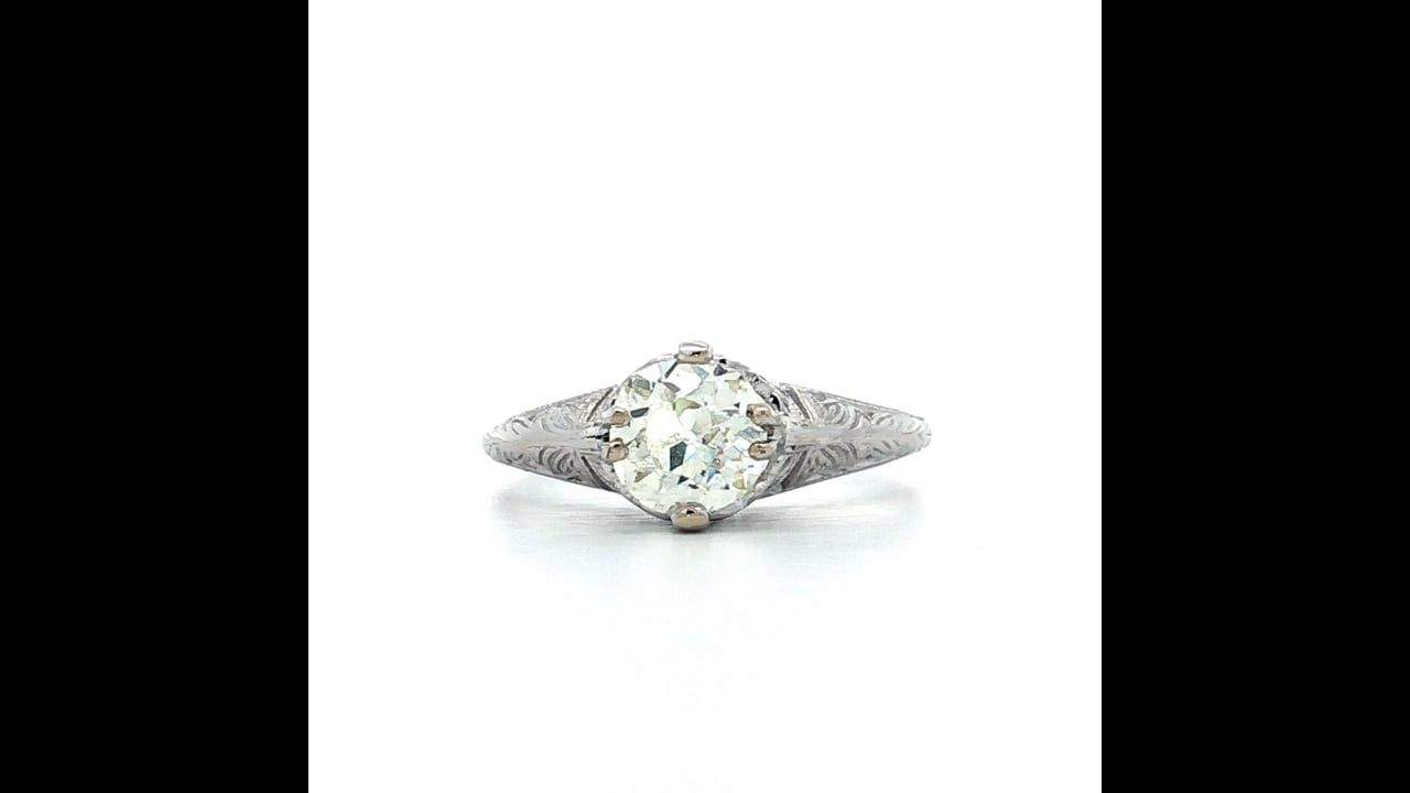 99 Vintage Deco Diamond Engagement Ring 18k – Filigree Jewelers