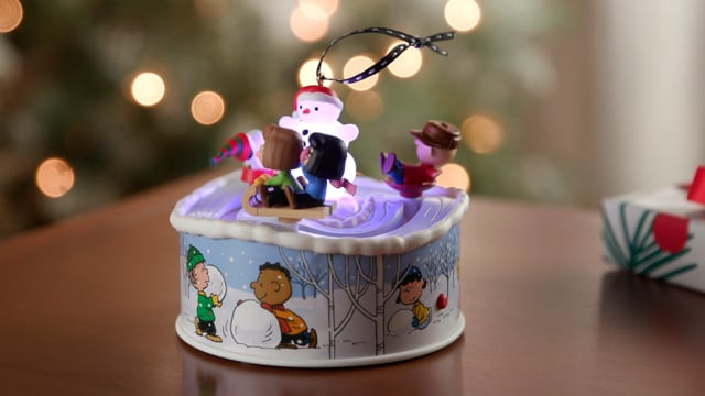 The Peanuts® Gang Let's Go Sledding! Musical Ornament With Light