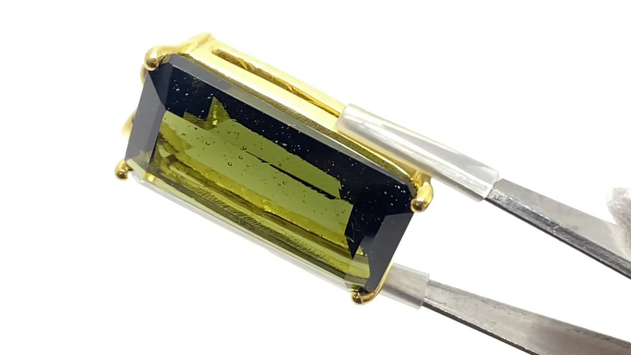 動画】【1点もの】モルダバイトAAA ファセットカットペンダントトップ