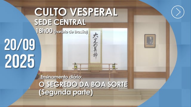Capa do vídeo “Culto Vesperal | Sede Central - 20/09/2025”