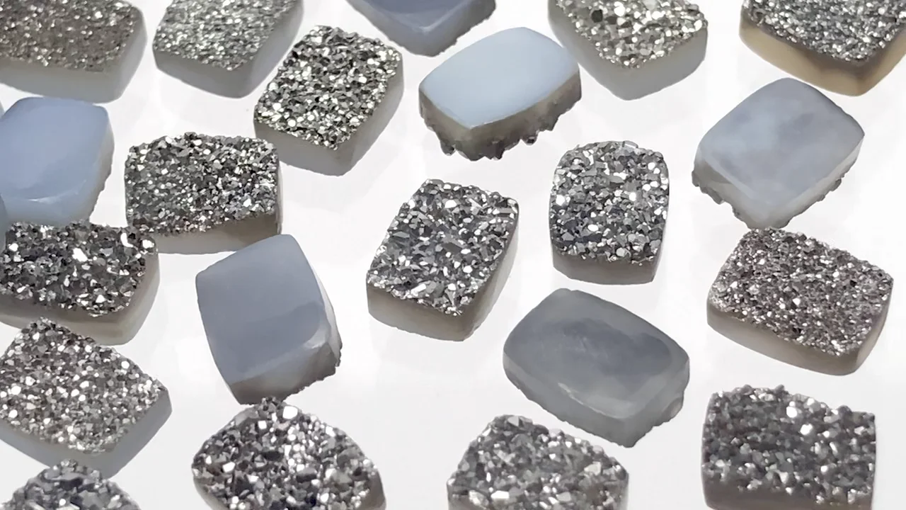 ドゥルージーアゲート レクタングル カボション8×6mm ブラック