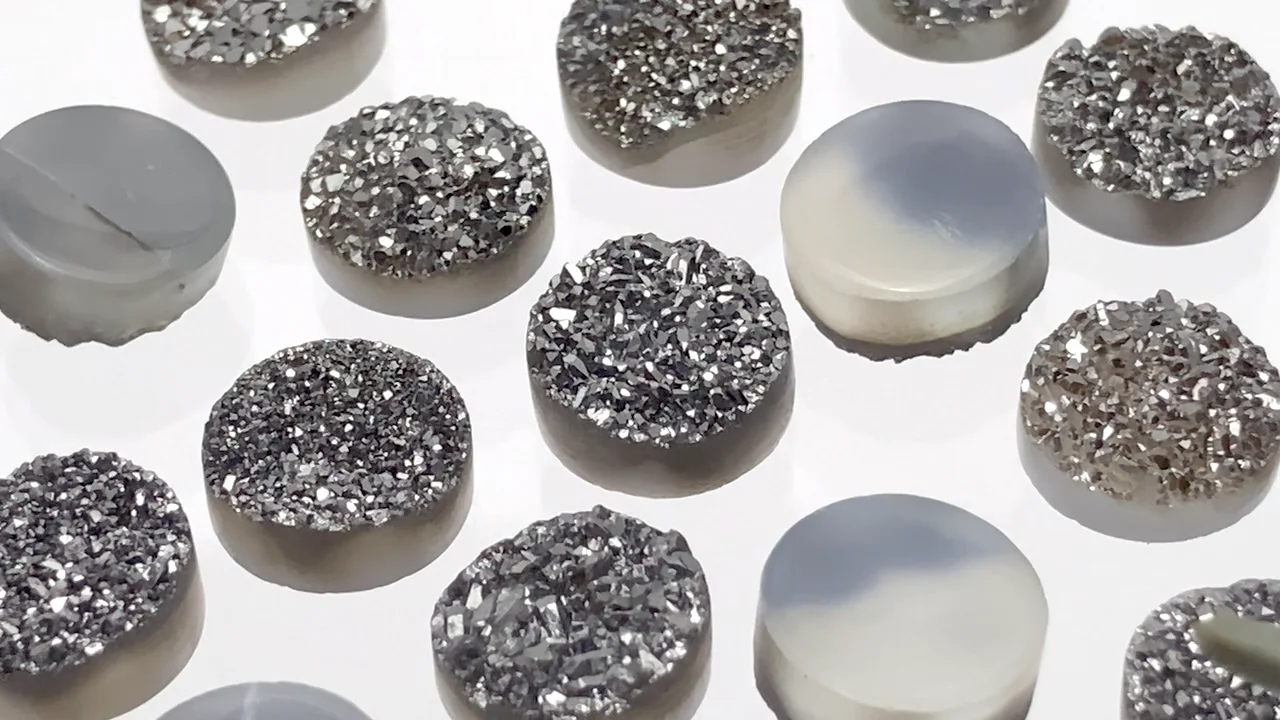 ドゥルージーアゲート ラウンド カボション10×10mm ブラック