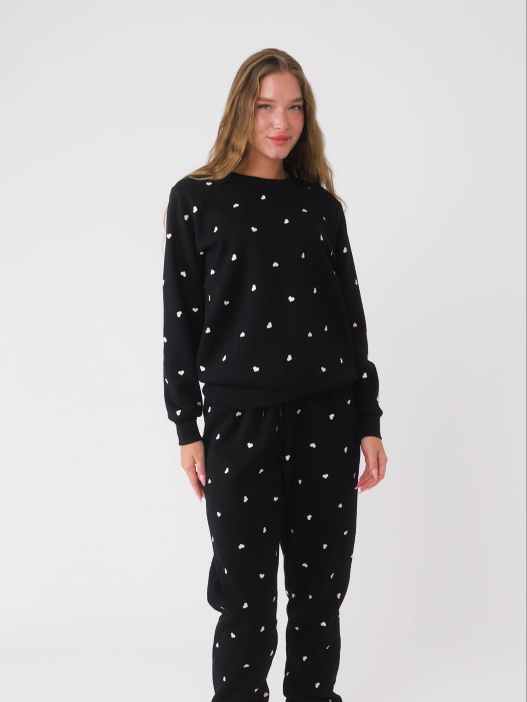 סט פיג’מה ארוכה HEARTS