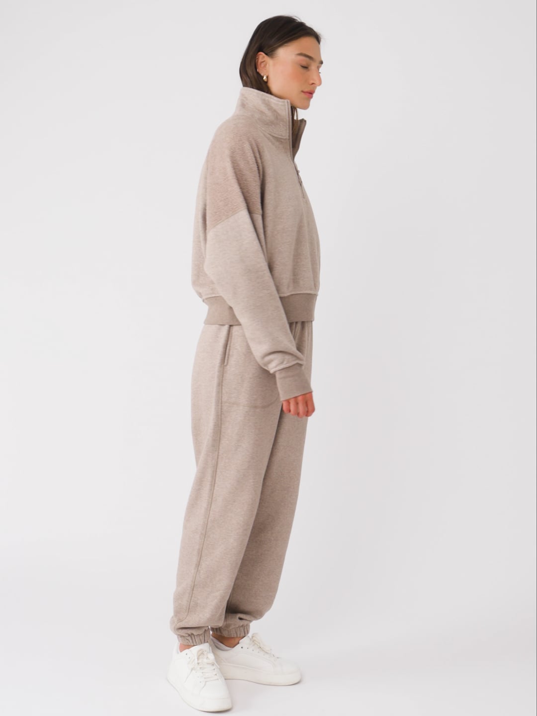 סווטשרט פוטר חצי רוכסן דו צדדי