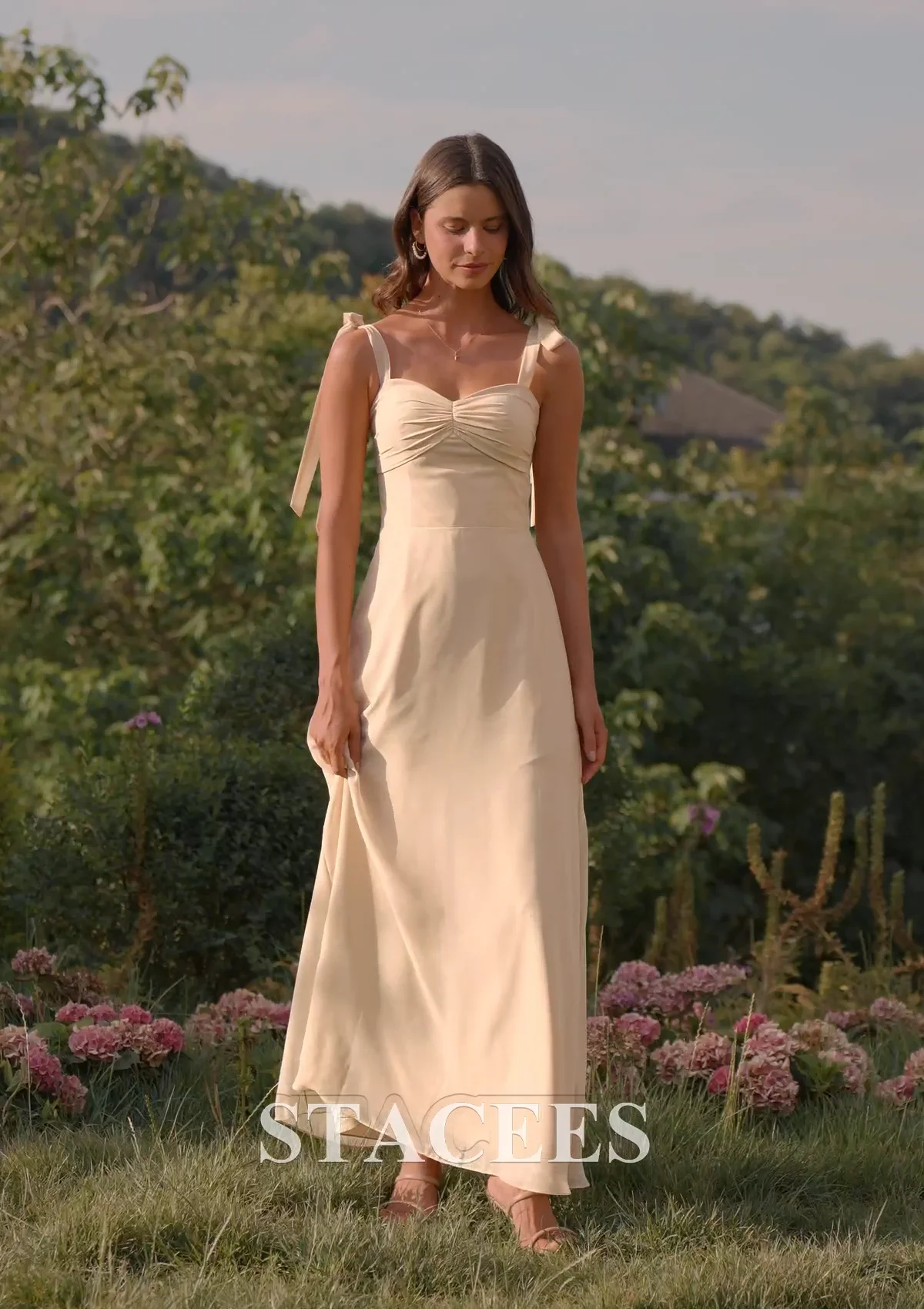 bridesmaid dresses corpus christi Clarissa Corset Dress, in Champagne Luxe Satin, Size: XL | Show Me Your Mumu