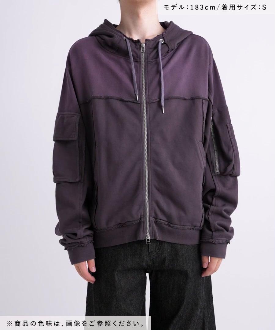 一部追加予約受付中 SET UP対応】ピグメントダブルポケットZIPパーカー