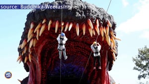 Zipline Into Godzilla's Mouth