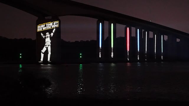 Star Wars May the 4th Projections on the Orwell Bridge