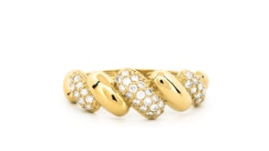 .40 ct. t.w. Lab-Grown Diamond Puffy Wave Ring in 18kt Gold Over Sterling