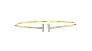 .10 ct. t.w. Diamond Bar Cuff Bracelet in Sterling Silver and 18kt Gold Over Sterling