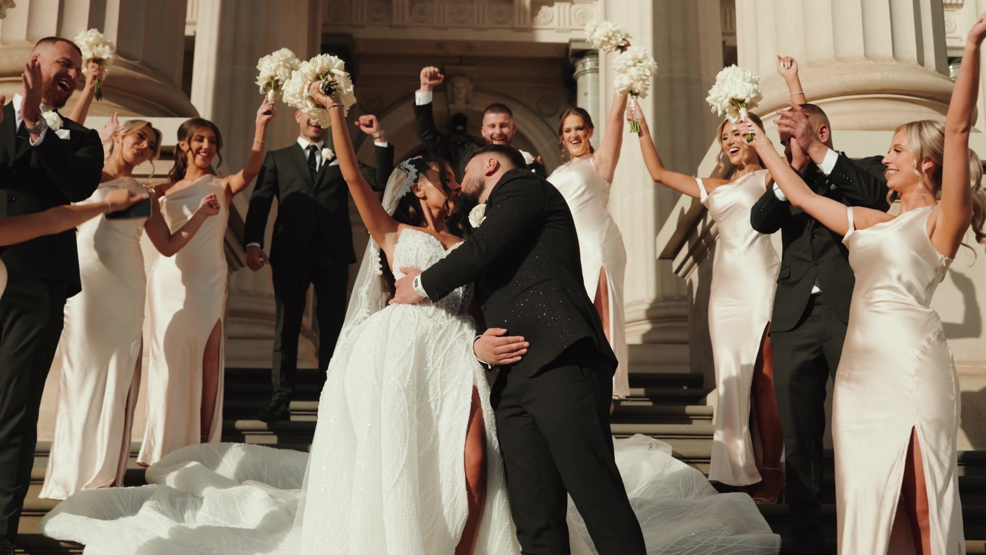 Metropolis, Southbank wedding — bride and groom portrait, photographed by C2 Films
