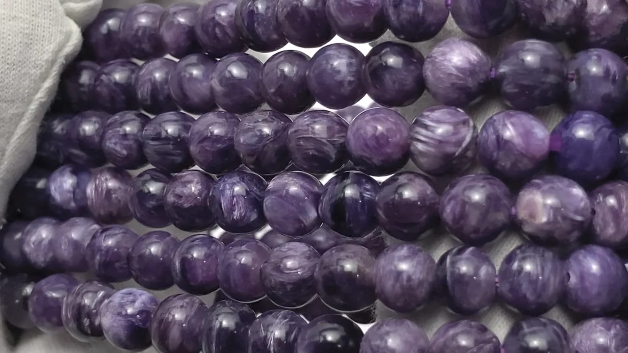 ロシア産チャロアイト ラウンド6mm ブレスレット｜天然石ビーズの卸