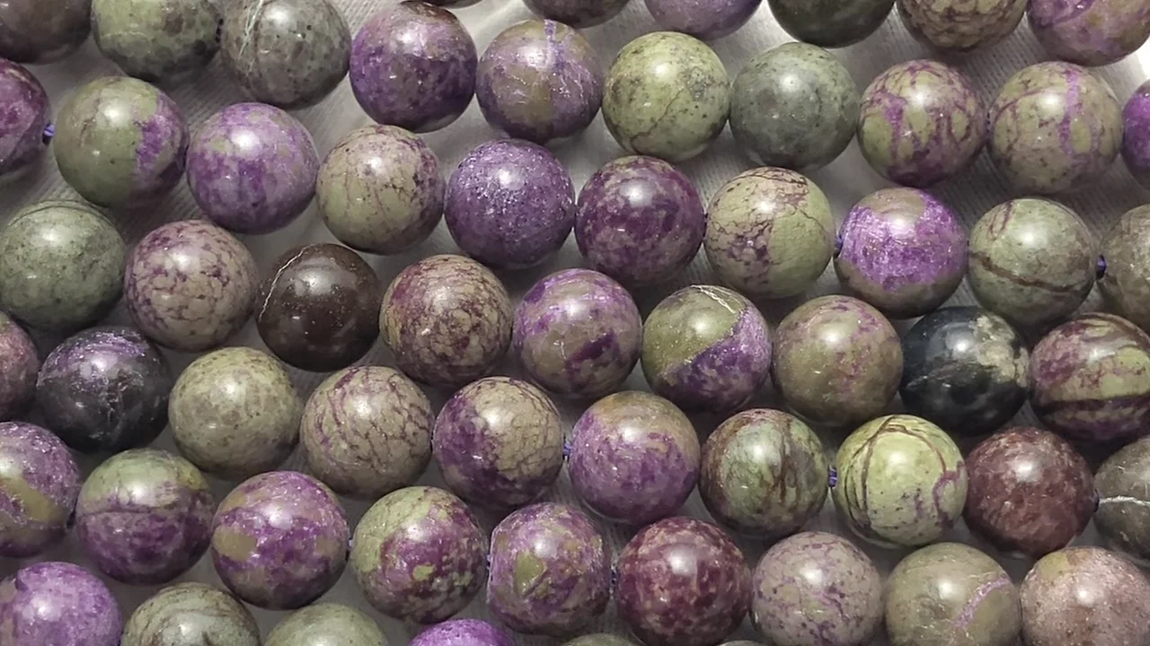 アトランティサイト（サーペンティンwithスティヒタイト） ラウンド8mm