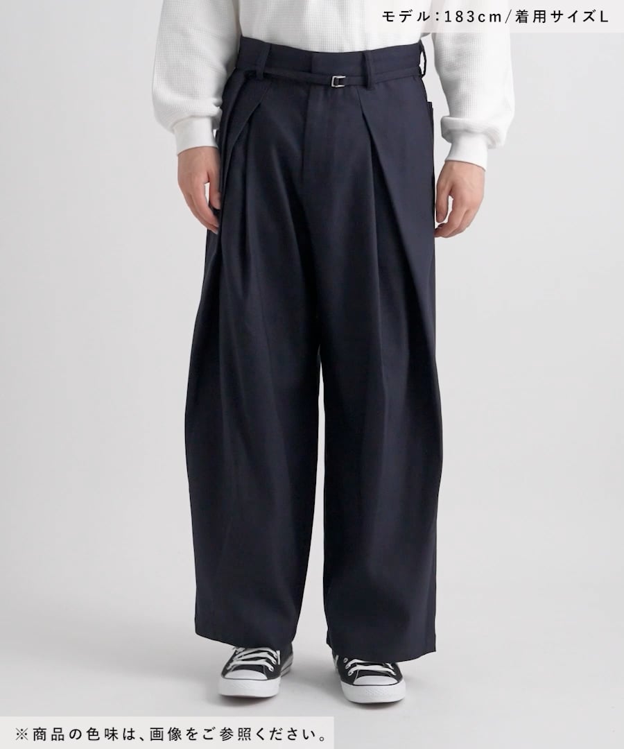 ツータック/ベルト付きワイドスラックス | [公式]レイジブルー