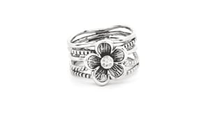 Sterling Silver Multi-Row Flower Ring