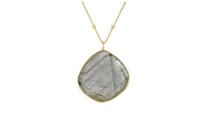 Labradorite Necklace in 18kt Gold Over Sterling