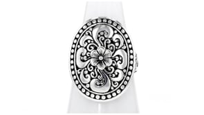 Sterling Silver Bali-Style Floral Filigree Ring