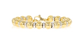 Italian 18kt Gold Over Sterling and Sterling Silver Bead Bracelet