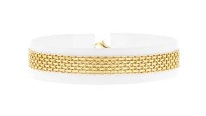 18kt Gold Over Sterling Jewelry Set: Three Link Bracelets