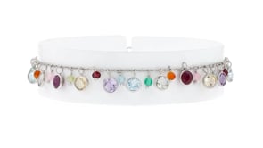 12.70 ct. t.w. Multi-Gemstone Drop Anklet in Sterling Silver