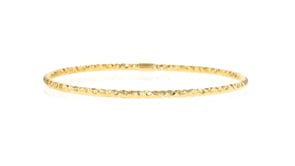 Italian 14kt Yellow Gold Hammered Bangle Bracelet