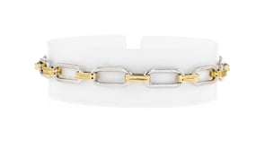 Sterling Silver and 18kt Gold Over Sterling Paper Clip Link Bracelet