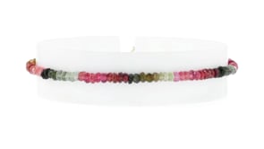 17.00 ct. t.w. Multicolored Tourmaline Bead Anklet with 14kt Yellow Gold