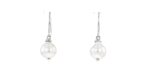 6-8mm Cultured Semi-Baroque Pearl Jewelry Set: Necklace, Bracelet and Drop Earrings in Sterling Silver