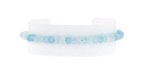 20.00 ct. t.w. Aquamarine Bead Bracelet with 14kt Yellow Gold Magnetic Clasp