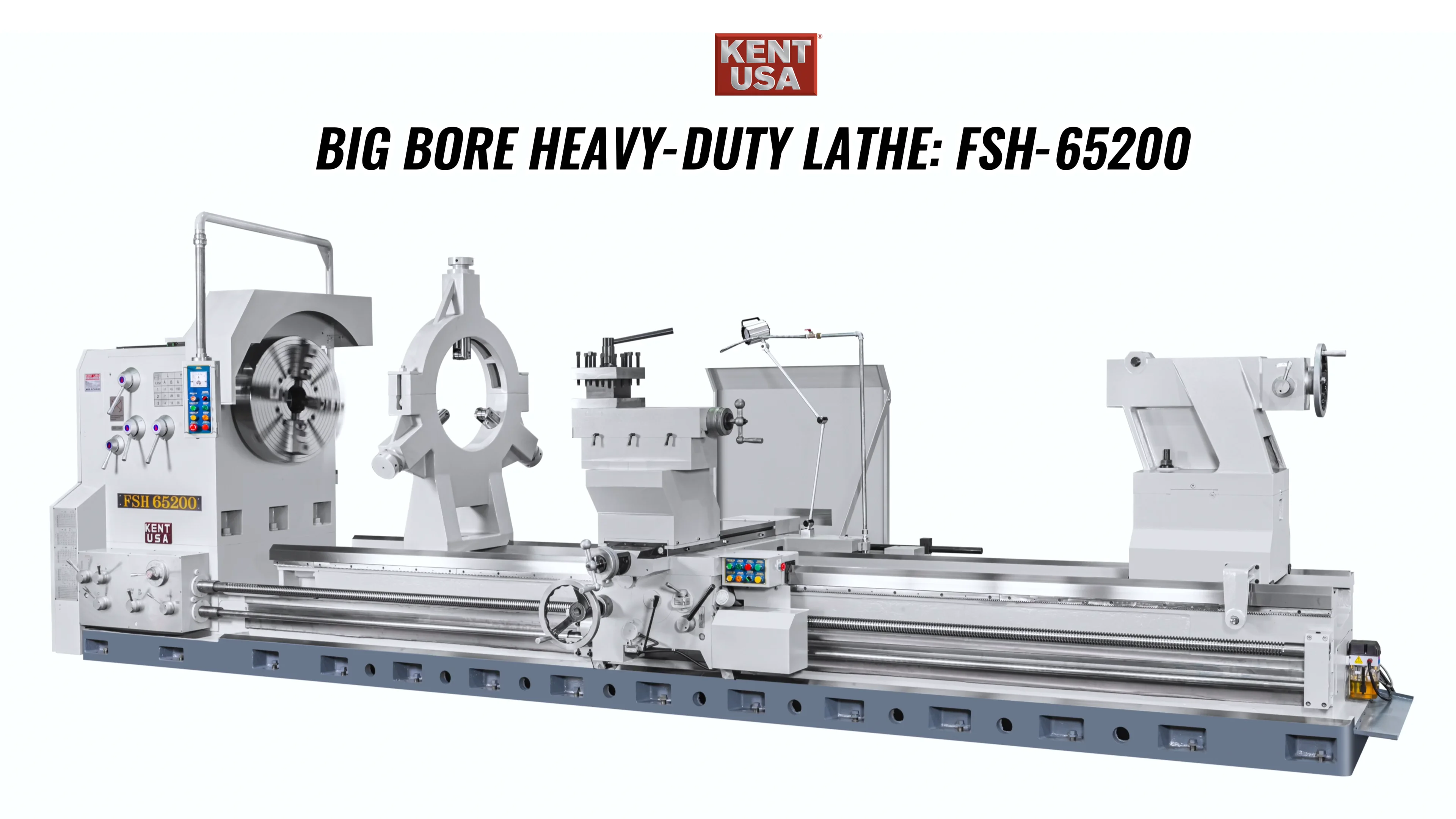 Buy FSH-65 Series Manual Big Bore Lathes - Kent Industrial USA