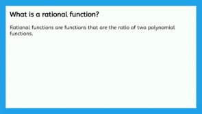 Discontinuities in Rational Functions Review
