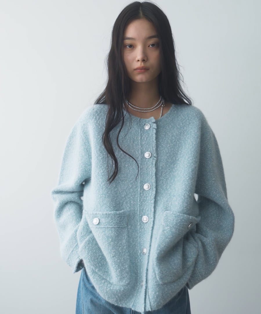 セットアップ対応】アンゴラウールツイードカーディガン | [公式