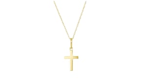14kt Yellow Gold Modern Cross Pendant Necklace