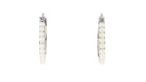 3-3.5mm Cultured Pearl Hoop Earrings in Sterling Silver
