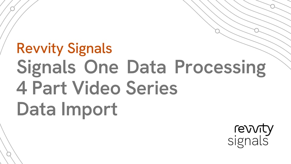 Watch Signals One Data Processing:  (Part 1 of 4 Video Series) - Data Import on Vimeo.