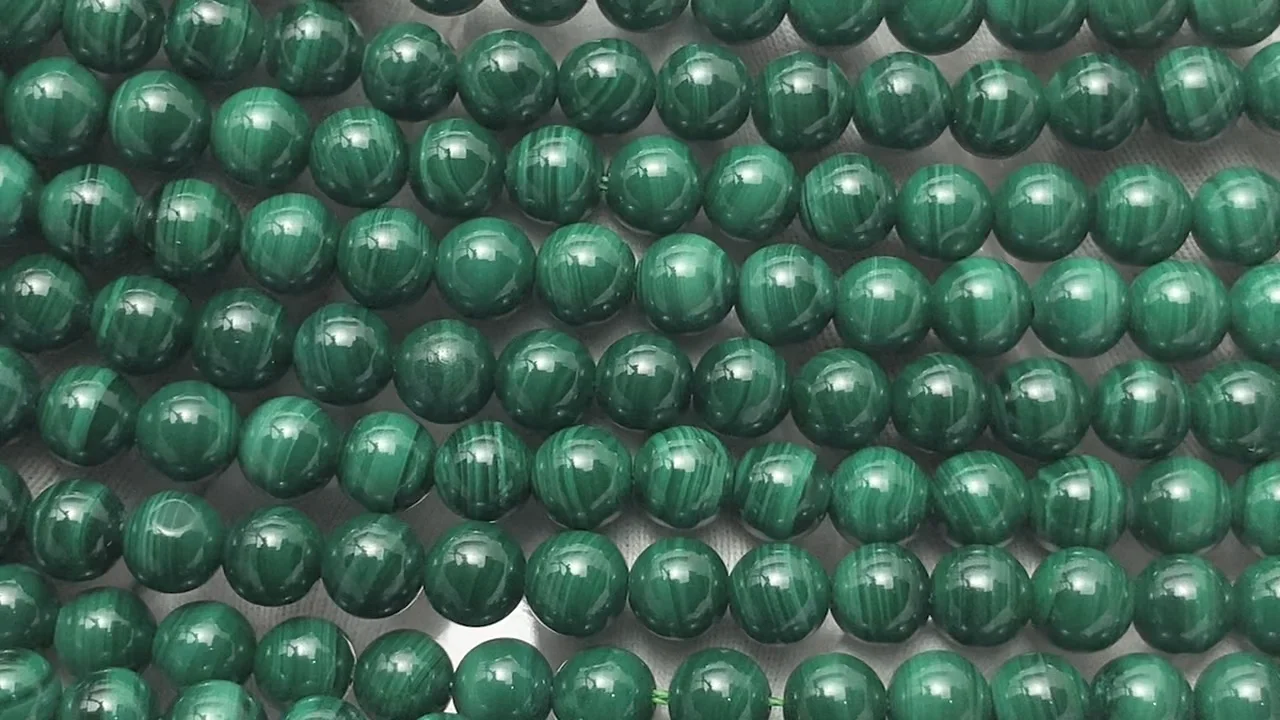 マラカイト ラウンド6mm 半連/1連｜天然石ビーズの卸問屋・通販