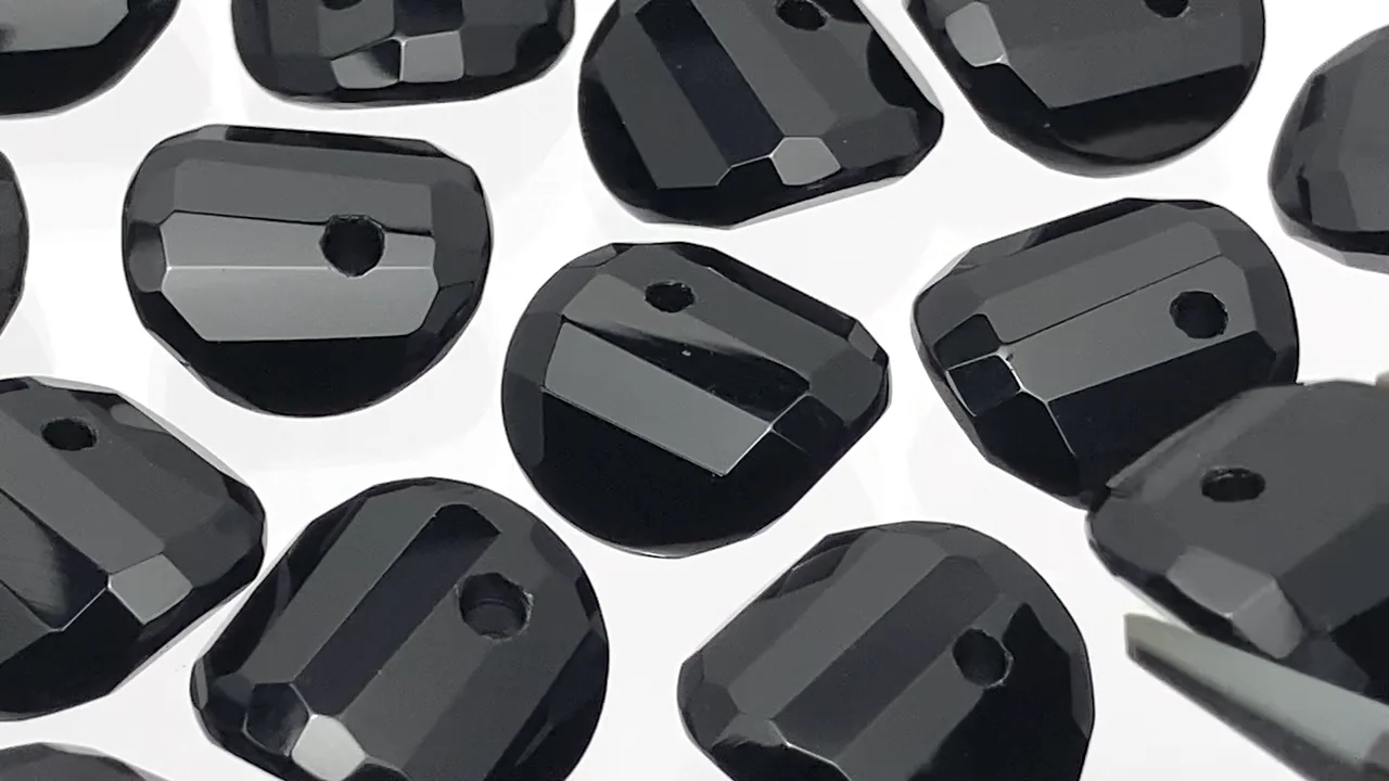 オニキス ツイスト×多面コインカット 【14mm】【16mm】【18mm】 5粒