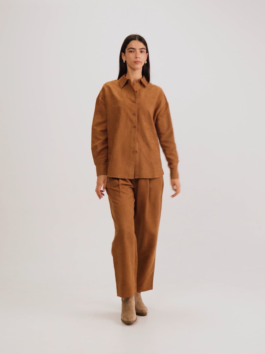 THERON FAUX SUEDE SHIRT