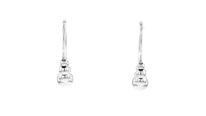 Italian Sterling Silver Graduated Bead Hoop Earrings