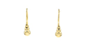 Italian 18kt Gold Over Sterling Graduated Bead Hoop Earrings