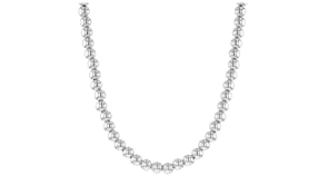 Italian 6mm Sterling Silver Bead Necklace