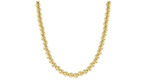 Italian 6mm 18kt Gold Over Sterling Bead Necklace