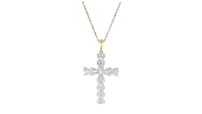 .25 ct. t.w. Diamond Flared Cross Pendant Necklace in 14kt Yellow Gold
