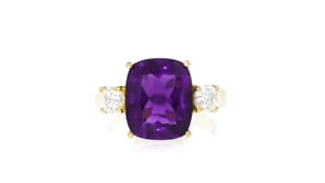 4.00 Carat Amethyst Ring with .50 ct. t.w. Lab-Grown Diamonds in 18kt Gold Over Sterling