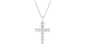 .25 ct. t.w. Diamond Flared Cross Pendant Necklace in 14kt White Gold