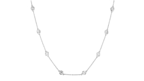 2.00 ct. t.w. Bezel-Set Diamond Station Necklace in 14kt White Gold