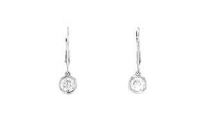 1.00 ct. t.w. Bezel-Set Diamond Drop Earrings in 14kt White Gold