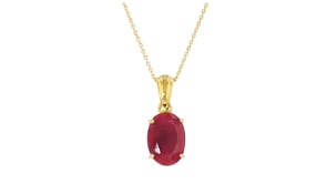 5.50 Carat Ruby Pendant Necklace in 18kt Gold Over Sterling