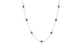 2.20 ct. t.w. Emerald Station Necklace in Sterling Silver