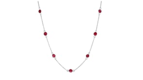 3.10 ct. t.w. Ruby Station Necklace in Sterling Silver